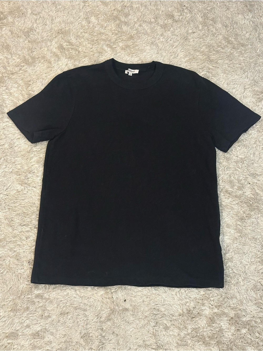 Madewell Heavyweight Slub Black Short-Sleeve Crewneck Tee 100% Cotton - Small